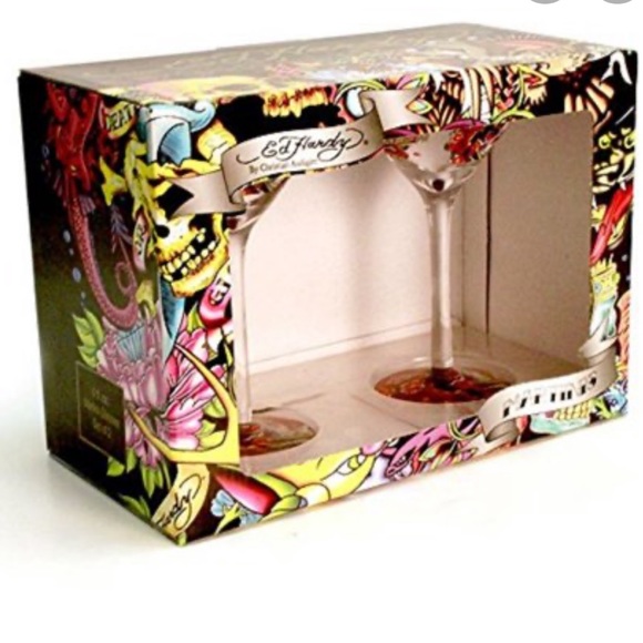 Ed Hardy Other - Ed Hardy Martini Glasses.